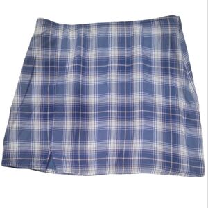 American Eagle Outfitters Blue Plaid Mini Skirt Size Small